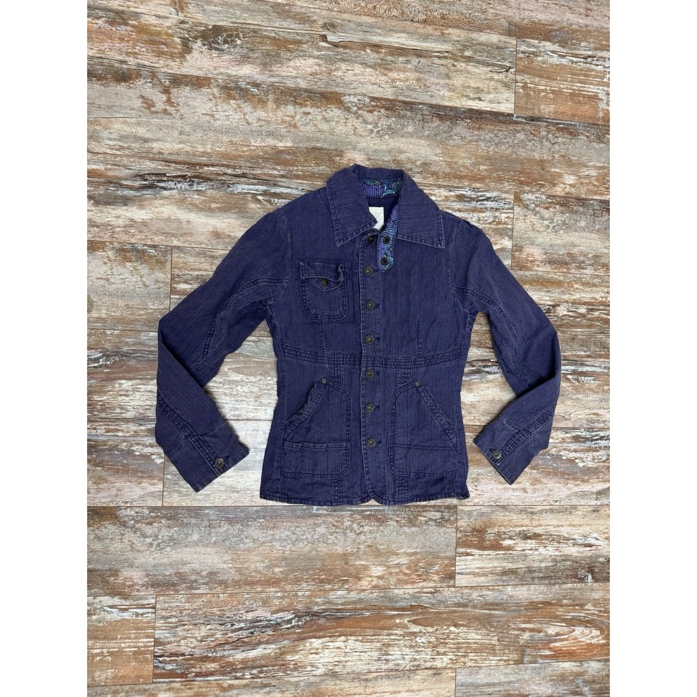 Women's Purple Diesel Jean Style Jacket Size Medium Button Up